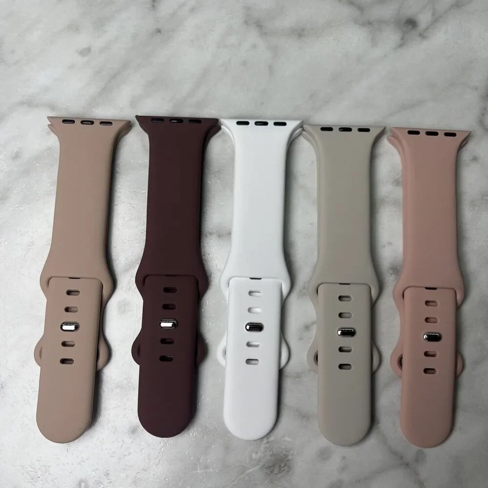 5 Pack Of Apple Watch Wrist Bands, Pinks, beige, burgundy.. For 38, 40, 41mm New